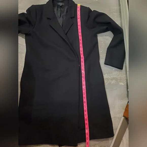 COS Elegant Black Women's Double Breasted Long Coat. Blazer Style.Wool, Cashmere - Picture 11 of 13